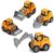 Kizeefun Construction Toys Car Set – Press and Go Excavator Toys, Pull Back Engineering Cars for Toddlers, 4PCS Pressure Vehicle Educational Kids Toys for 1 2 3 4 Boys and Girls