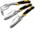 LANSONTECH Garden Tool Set, 3 Piece Heavy Duty Cast-Aluminum Heads Gardening Kit with Soft Rubberized Non-Slip Handle – Trowel,Transplant Trowel and Cultivator Hand Rake, Garden Gifts Parents Women Men for Flowers Potted Plant (Yellow)