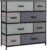 LLappuil 8 Drawers Dresser Tall Fabric Dresser for Bedroom, Closet, Nursery, Office, Storage Dressers Chest of Drawers with Collapsible Bins, Steel Frame, Wood Top & Handles