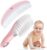 LNQ LUNIQI Baby Brush and Comb Set Soft Bristle Baby Brush Massage Scalp Brush for Newborn Cradle Cap Scalp Cleaning Care (Pink)