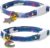 LTI&LWI 2 Pack Star Cotton Breakaway Cat Collars with Bell Egg Cat Paw Pendant Kitty Kitten Collars Yellow Purple Collar for Female Girl Cats Male Boy Cats