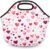 Lakiniss Neoprene Lunch Bag Beautiful Valentine’s Day Hearts Reusable Tote Bags Cooler Thermal Meal Tote Kit Waterproof Food Carrying Lunch Handbag for Women Men Adult Work Gifts Picnic