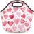 Lakiniss Neoprene Lunch Bag Fantasy Watercolour Valentine’s Day Heart Reusable Tote Bags Cooler Thermal Meal Tote Kit Waterproof Food Carrying Lunch Handbag for Women Men Adult Work Gifts Picnic