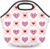 Lakiniss Neoprene Lunch Bag Love Flowers Valentine’s Day Reusable Tote Bags Cooler Thermal Meal Tote Kit Waterproof Food Carrying Lunch Handbag for Women Men Adult Work Gifts Picnic