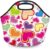 Lakiniss Neoprene Lunch Bag Valentine’s Day Colourful Love Heart Reusable Tote Bags Cooler Thermal Meal Tote Kit Waterproof Food Carrying Lunch Handbag for Women Men Adult Work Gifts Picnic