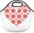 Lakiniss Neoprene Lunch Bag Valentine’s Day Flower Love Reusable Tote Bags Cooler Thermal Meal Tote Kit Waterproof Food Carrying Lunch Handbag for Women Men Adult Work Gifts Picnic