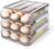 Large Capacity Egg Holder, Auto Scrolling Egg Box 3-Layer Stackable Egg Storage Container for Fridge