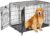 Large Dog Crate | Midwest Life Stages Double Door Folding Metal Dog Crate | Divider Panel, Floor Protecting Feet, Leak-Proof Dog Tray | 42L x 28W x 31H Inches, Large Dog Breed