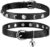 Leather Cat Collars Bell ,Cats Safety Collar with Elastic Strap, Adjustable Kitty Collar for Cats, Personalized Moon & Rhinestone 7-10 Inch Length for Cats, Kitten & Puppy (1 Pack Black)