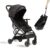 Lightweight Travel Stroller – Compact Travel Stroller for Airplane, One-Hand Folding Baby Stroller, Toddler Stroller w/Adjustable Backrest/Footrest/T-Shaped Bumper(Black)