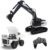 Losbenco 9 Channel Excavator and Dump Truck Remote Control Construction Toy with 2.4GHz for Boy Girl Kids, 1/24 Mini Metal RC Digger Vehicles Real Small Dumper Engineering Car Set for Sand Box Beach