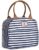 Lunch Bags for Women Men, Insulated Lunch Tote Bag, Reusable Portable Lunch Cooler Bag for Students, Waterproof Lunch Box Bag for Work School Picnic Travel, 9L, Blue Striped