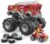 MEGA Hot Wheels Monster Truck Building Toy Playset, 5-Alarm Fire Truck with 284 Pieces and Giant Wheels, 1 Micro Action Figure, Red, Age 5+ Years