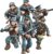 MEIEST 6 PCS Mini WWII Soldier Military Action Figures, Army Model Building Block Toy with Multiple Military Weapons Accessories,Party Favors Set for Kid (German Army)