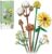 MEIEST Mini Building Blocks Flower Bouquet Set,Creative DIY Unique Decoration Home,Artificial Flowers Botanical Collection Construction Building Bricks Toy for Kids Adult (Gerbera)