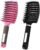 MOODKEY 2 PACK Boar Bristle Hair Brush No Pull Curved Vented Hair Brush Hairstreaq Detangling Brush Fast Blow Drying Hair Brush for Kids, Men, Women Wet Dry Long, Thin, Thick, Curly Tangled Hair