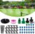 MSDADA 82ft/25m Drip Irrigation Kits, Garden Irrigation Accessories, Automatic Plant Watering System with 1/4” Blank Distribution Tubing Hose, Set for Garden Greenhouse Patio Lawn Flower Bed(Blue)