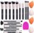 MSQ Makeup Brushes 16PCs Makeup Brushes Set with 2 Silicone Face Mask Brush, 4PCs Makeup Sponge and 1 Brush Cleaner Premium Synthetic Foundation Brushes Blending Face Powder Eye Shadows Make Up Brushes Tool