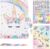 Magic Unicorn Journal Set – Glitter Diary Gift for Girls Kids School Travel Private Notebook Hardcover A5 Memos Writing Drawing Notepad Ballpoint Pen Stickers with Lock and Keys