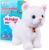 Marsjoy White Plush Cat Stuffed Animal Interactive Cat Robot Toy Barking Kitten Sound Control Electronic Cat Pet Walking Cat Kitty Toy Animated Toy Cats for Girls Baby Kids