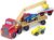 Melissa & Doug Magnetic Car Loader Wooden Toy Set With 4 Cars and 1 Semi-Trailer Truck | Crane Wooden Toy, Vehicle Toys For Kids Ages 3+ Red