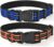 Mile High Life Night Reflective Double Bands Nylon Dog Collar (2 Pack Blue/Orange, X-Small Neck 9″-13″ -20 lb)