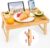 Moretoes Bed Tray Table for Eating, Bamboo Breakfast Food Tray with Adjustable Folding Legs and Phone Holders for Sofa Laptop Desk Snack Tray