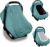 Muslin Car Seat Covers for Babies, Summer Baby Car Seat Cover for Boys Girls with Breathable Window, Lightweight Infant Car Seat Canopy, Blue