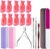 Nail File and Buffer 23pcs Professional Manicure Tools Kit with Stainless Steel Cuticle Pusher and Dead Skin Fork Nail Removal Nail Care Sets for Salon and Home Use Nail File