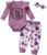 Newborn Baby Girl Clothes Preemie Long Sleeves Romper+ Floral Pants Headband 3pcs Set