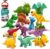 No Hole Baby Dinosaur Bath Toys for Toddler, 12 PCS Mold Free Kids Bathtub Pool Toys