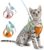 ORIA Cat Harness and Leash Set, Adjustable Vest Harnesses for Cats, Pet Harness with Reflective Strap for Walking, Orange Blue, XS