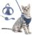 ORIA Cat Harness and Leash Set, Adjustable Vest Harnesses for Cats, Pet Harness with Reflective Strap for Walking, Blue, XS