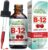 Organic Vitamin B12 Liquid – Sublingual Extra Strength 60 x 5000 mcg Drops, Methylcobalamin, Natural Cherry Flavor, Vegan, Maximize Absorption and Energy