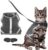 PATTEPOINT Cat Harness and Leash, Adjustable Walking Vest Harnesses for Kittens Cats, Escape Proof Breathable Full-Edge Reflective Strips Jacket, Easy Control Long Leash Small Cat Harness (XS Grey)