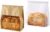 Pack of 50 Paper Bread Loaf Bag Kraft Food Packaging Storage Bakery Bag with Front Window, Tin Tie Tab Lock Kraft Paper Bags (11” X 8.7” X 4.3”) (Kraft + White)