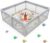 Palopalo Baby Playpen, 50”x50” Extra Large Playard for Babies and Toddlers, Baby Activity Center with 8 Suction Cup Bases & All Wrapped Cushion, Infants Play Pen with Gate and Soft Breathable Mesh