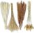 Pampas Grass Decor 80 pcs 17.5 inch Natural Dry Pampas – 15 Pcs White Pampas & 15 Pcs Brown Pampas & 30 Pcs Reed Grass & 20 Pcs Bunny Tail Grass,Fluffy Dried Flowers for Wedding Boho Decor Home Decor