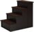 PawHut 4 Levels Wooden Dog Steps Pet Stairs for High Bed, Cat Ladder for Bed Couch with Non-Slip Carpet, Dark Coffee