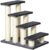 PawHut 4 Tier Pet Stairs Dog Cat 4 Steps Kitty Scatching Post Cat Scratch Furniture Dark Grey