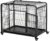 PawHut Folding Design Heavy Duty Dog Crate Metal Cage & Kennel with Removable Tray and Cover, & 4 Locking Wheels, Indoor/Outdoor 37″