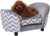 PawHut Pet Sofa Elevated Dog Bed Raised Cat Couch Puppy Furniture for Small Sized Dogs with Storage Removable Cushion Cover Grey