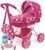 Peppa Pig: Baby Classic Doll Pram Set – Pink & White Dots – 7 Piece Set, Fits Dolls Up to 18″, Retractable Canopy, Storage Basket, Diaper Bag & 5 Feeding Accessories, Pretend Play for Kids Ages 3+