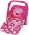 Peppa Pig: Baby Doll Car Seat – Pink & White Dots – Fits Dolls Up to 18″ Convertible Into A Feeding Chair, Plastic Shell W/Fabric, Harness Belt, Pretend Play for Kids Ages 3+