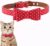 Pet Cat Dog Polka Dot Collar Adjustable Dog Cat Collar Classic Puppy Bowtie Adjustable PU Leather Dog Bow Tie for Small Middle Cat Dog(1.3 * 32cm-Red)