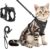 PetBonus Adjustable Cat Harness and Leash, Escape Proof Breathable Pet Vest Harnesses for Walking, Easy Control Reflective Leash and Harness Set Jacket for Cats, Kitten, Kitty (Black, X-Small)