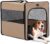 Petsfit Collapsible Dog Crate, Upgrade Zipper and Strengthen The Seam, to Prevent from Escaping, Dog Crate 24 Inch Khaki