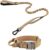 Plutus Pet Tactical Dog Collar, Soft Padded, Adjustable with Heavy Duty Metal Buckle, Military Dog Collar with Control Handle for Medium Large and Extra Large Dogs (M, Brown Set)