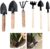 PoilawHm 6 Pcs Gardening Tools Set，Mini Hand Spade Shovel Rake Garden Tool Sets for for Seedlings, Bonsai, Succulents, Herbs, Terrariums and Planting (6) Black DFGD