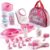 Prextex 18-Piece Baby Doll Accessories Set with Carrying Case – Includes Bottle, Sippie Cup, Pacifier, Bib, Hair Brush, Plates and More, Perfect for Kids, Toddlers, and Girls